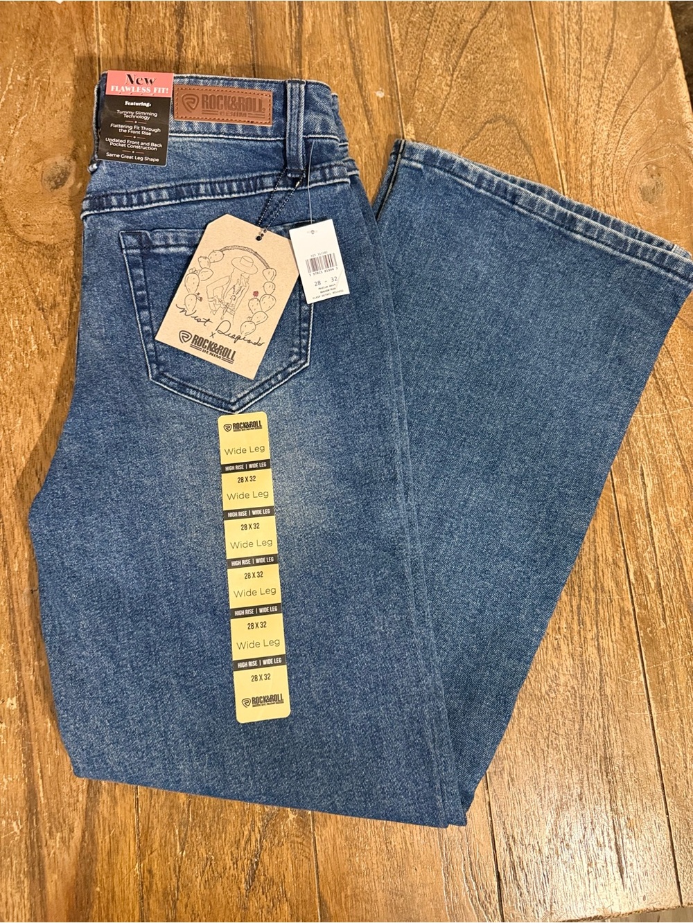 Rock & Roll Denim Wide Leg Jeans in Blue - Women